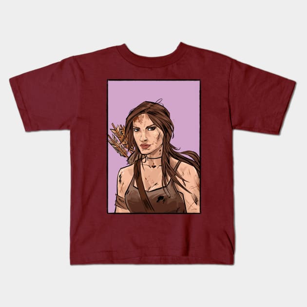 Lara Croft Kids T-Shirt by markodjeska